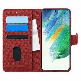 Microsonic Samsung Galaxy S21 FE Fabric Book Wallet Kırmızı Kılıf