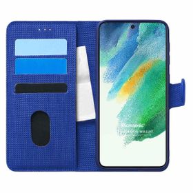 Microsonic Samsung Galaxy S21 FE Fabric Book Wallet Lacivert Kılıf