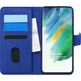 Microsonic Samsung Galaxy S21 FE Fabric Book Wallet Lacivert Kılıf