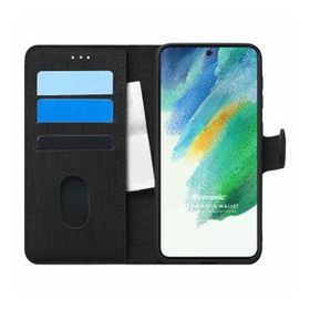 Microsonic Samsung Galaxy S21 FE Fabric Book Wallet Siyah Kılıf