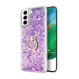 Microsonic Samsung Galaxy S21 FE Glitter Liquid Holder Mor Cep Telefonu Kılıfı