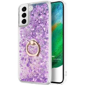 Microsonic Samsung Galaxy S21 FE Glitter Liquid Holder Mor Cep Telefonu Kılıfı