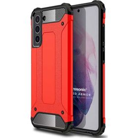 Microsonic Samsung Galaxy S21 FE Rugged Armor Kırmızı Cep Telefonu Kılıfı