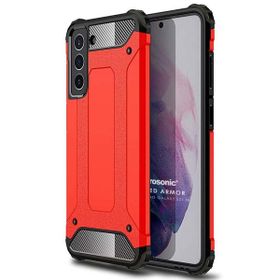 Microsonic Samsung Galaxy S21 FE Rugged Armor Kırmızı Cep Telefonu Kılıfı