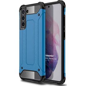 Microsonic Samsung Galaxy S21 FE Rugged Armor Mavi Cep Telefonu Kılıfı