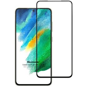 Microsonic Samsung Galaxy S21 FE Tam Kaplayan Temperli Siyah Cam Ekran Koruyucu