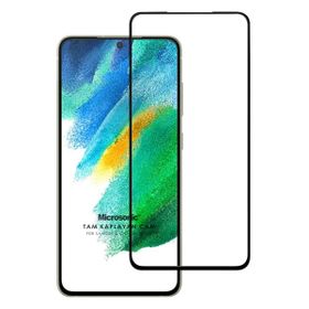Microsonic Samsung Galaxy S21 FE Tam Kaplayan Temperli Siyah Cam Ekran Koruyucu
