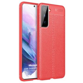 Microsonic Samsung Galaxy S21 Plus Deri Dokulu Silikon Kılıf