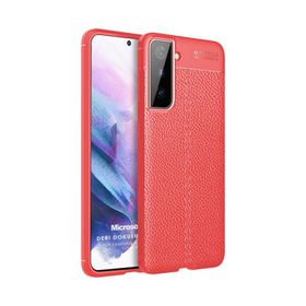 Microsonic Samsung Galaxy S21 Plus Deri Dokulu Silikon Kılıf