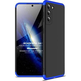 Microsonic Samsung Galaxy S21 Plus Double Dip 360 Protective Siyah Mavi Kılıf