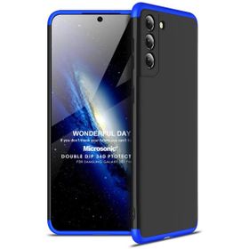 Microsonic Samsung Galaxy S21 Plus Double Dip 360 Protective Siyah Mavi Kılıf