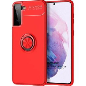 Microsonic Samsung Galaxy S21 Plus Kickstand Ring Holder Kırmızı Cep Telefonu Kılıfı
