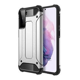 Microsonic Samsung Galaxy S21 Rugged Armor Gümüş Cep Telefonu Kılıfı