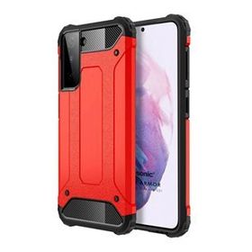 Microsonic Samsung Galaxy S21 Rugged Armor Kırmızı Cep Telefonu Kılıfı
