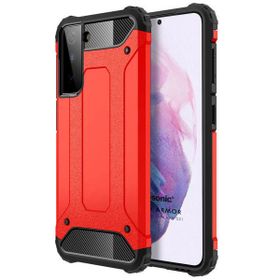 Microsonic Samsung Galaxy S21 Rugged Armor Kırmızı Cep Telefonu Kılıfı