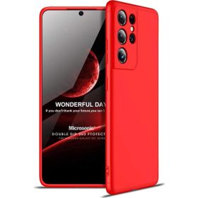 Microsonic Samsung Galaxy S21 Ultra Double Dip 360 Protective Kırmızı Cep Telefonu Kılıfı
