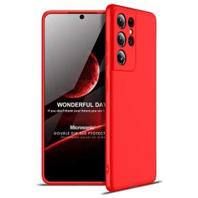 Microsonic Samsung Galaxy S21 Ultra Double Dip 360 Protective Kırmızı Cep Telefonu Kılıfı