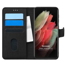 Microsonic Samsung Galaxy S21 Ultra Fabric Book Wallet Kılıf