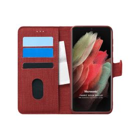 Microsonic Samsung Galaxy S21 Ultra Fabric Book Wallet Kılıf