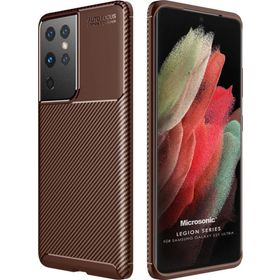 Microsonic Samsung Galaxy S21 Ultra Legion Series Kahverengi Cep Telefonu Kılıfı