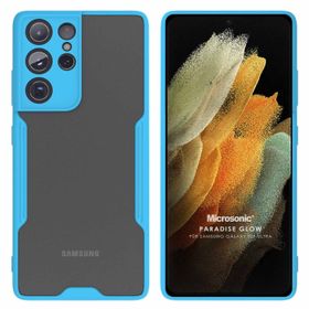 Microsonic Samsung Galaxy S21 Ultra Paradise Glow Turkuaz Cep Telefonu Kılıfı