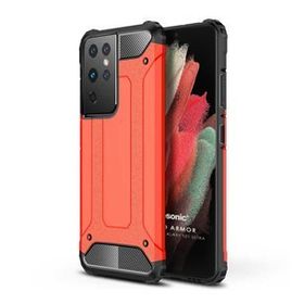 Microsonic Samsung Galaxy S21 Ultra Rugged Armor Kırmızı Cep Telefonu Kılıfı