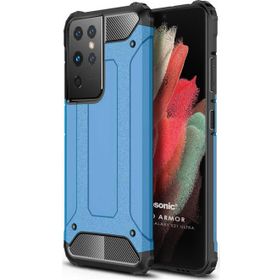 Microsonic Samsung Galaxy S21 Ultra Rugged Armor Mavi Cep Telefonu Kılıfı