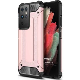 Microsonic Samsung Galaxy S21 Ultra Rugged Armor Rose Gold Cep Telefonu Kılıfı
