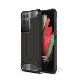 Microsonic Samsung Galaxy S21 Ultra Rugged Armor Siyah Kılıf