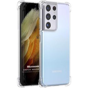 Microsonic Samsung Galaxy S21 Ultra Shock Absorbing Şeffaf Telefon Kılıfı