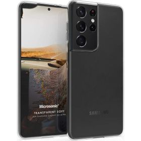 Microsonic Samsung Galaxy S21 Ultra Transparent Soft Beyaz Cep Telefonu Kılıfı