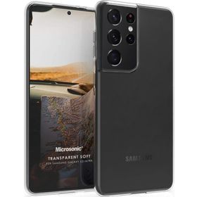 Microsonic Samsung Galaxy S21 Ultra Transparent Soft Beyaz Cep Telefonu Kılıfı