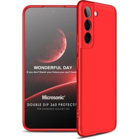 Microsonic Samsung Galaxy S22 Double Dip 360 Protective Kırmızı Cep Telefonu Kılıfı