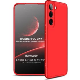 Microsonic Samsung Galaxy S22 Double Dip 360 Protective Kırmızı Cep Telefonu Kılıfı