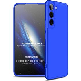 Microsonic Samsung Galaxy S22 Double Dip 360 Protective Mavi Cep Telefonu Kılıfı