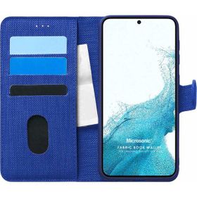 Microsonic Samsung Galaxy S22 Fabric Book Wallet Lacivert Cep Telefonu Kılıfı