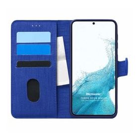 Microsonic Samsung Galaxy S22 Fabric Book Wallet Lacivert Cep Telefonu Kılıfı
