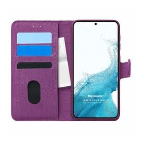 Microsonic Samsung Galaxy S22 Fabric Book Wallet Mor Cep Telefonu Kılıfı