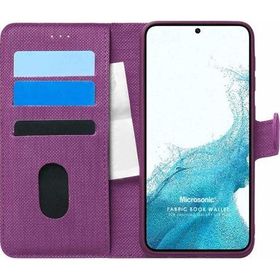 Microsonic Samsung Galaxy S22 Fabric Book Wallet Mor Cep Telefonu Kılıfı