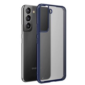 Microsonic Samsung Galaxy S22 Frosted Frame Lacivert Cep Telefonu Kılıfı