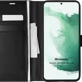 Microsonic Samsung Galaxy S22 Plus Delux Leather Wallet Kılıf