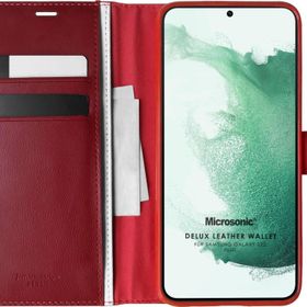 Microsonic Samsung Galaxy S22 Plus Delux Leather Wallet Kılıf