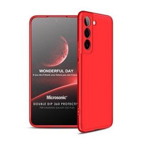 Microsonic Samsung Galaxy S22 Plus Double Dip 360 Protective Kırmızı Cep Telefonu Kılıfı
