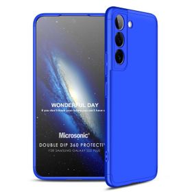 Microsonic Samsung Galaxy S22 Plus Double Dip 360 Protective Mavi Cep Telefonu Kılıfı
