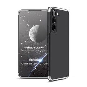 Microsonic Samsung Galaxy S22 Plus Double Dip 360 Protective Siyah Gri Kılıf