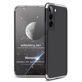 Microsonic Samsung Galaxy S22 Plus Double Dip 360 Protective Siyah Gri Kılıf