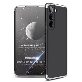 Microsonic Samsung Galaxy S22 Plus Double Dip 360 Protective Siyah Gri Kılıf