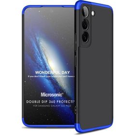 Microsonic Samsung Galaxy S22 Plus Double Dip 360 Protective Siyah Mavi Cep Telefonu Kılıfı