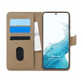Microsonic Samsung Galaxy S22 Plus Fabric Book Wallet Gold Cep Telefonu Kılıfı