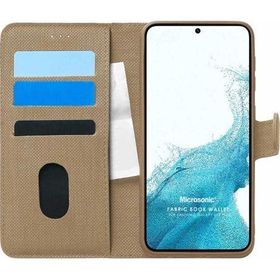 Microsonic Samsung Galaxy S22 Plus Fabric Book Wallet Gold Cep Telefonu Kılıfı